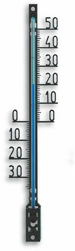 TFA Buitenthermometer analoog - kunststof - Zwart - Zonder bevestigingsmateriaal